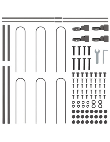 Recinzione per Giardino 5 pcs Grigio 8,5 x 1,2 m