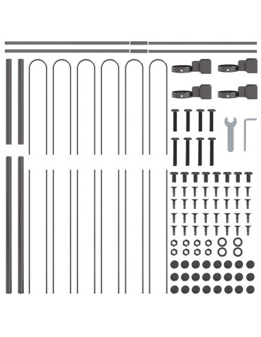 Recinzione per Giardino 5 pcs Grigio 8,5 x 1,5 m