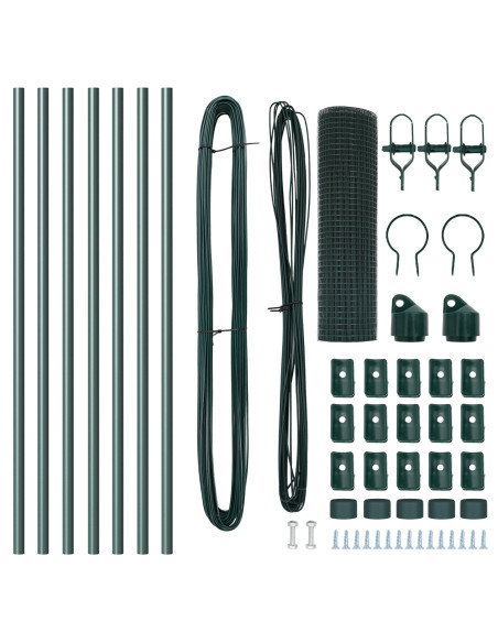 Set di Posti per Recinzione  Set di 2 Verde Metallo 10 x 0.5 m
