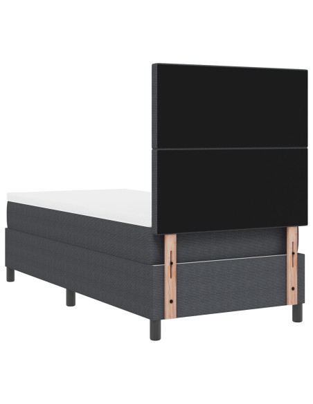 Letto a Molle  con Materasso&LED Grigio Scuro 90x200 cm Tessuto di Velluto
