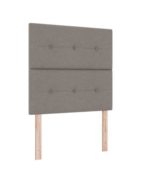 Letto Box Spring con Materasso e Panchina Tortora 100x200 cm Tessuto