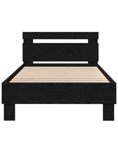 Struttura del letto Rovere Nero 75 x 190 cm Legno multistrato