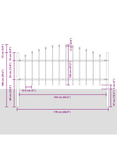 Recinzione per Giardino 6 pcs Bianco 170 x 140 cm 2