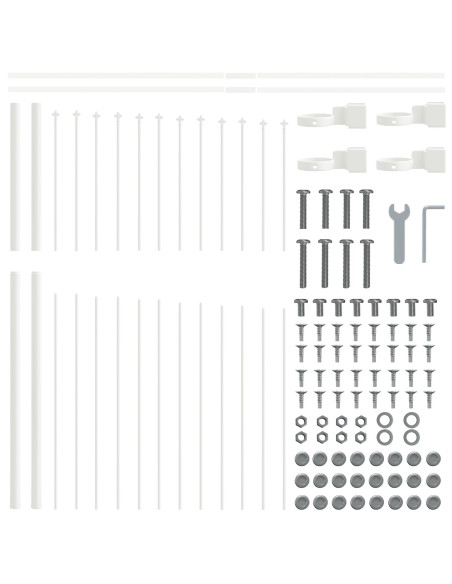 Recinzione per Giardino 6 pcs Bianco 170 x 165 cm