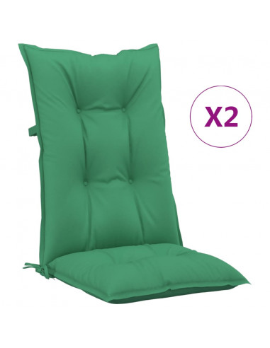 Cuscini per Sedie 2 pz Verde 120x50x7 cm in Tessuto