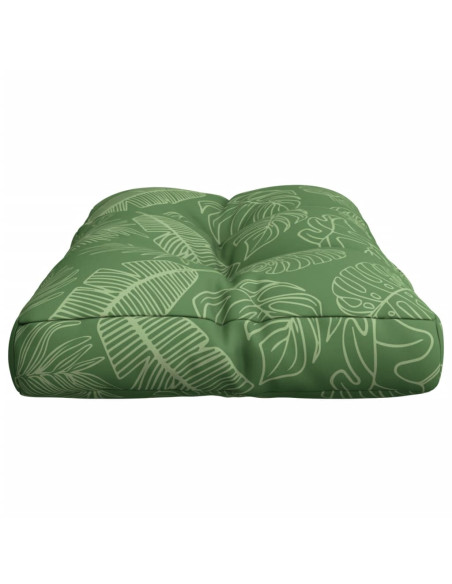 Cuscino per Pallet con Motivo a Foglie 80x40x12 cm in Tessuto