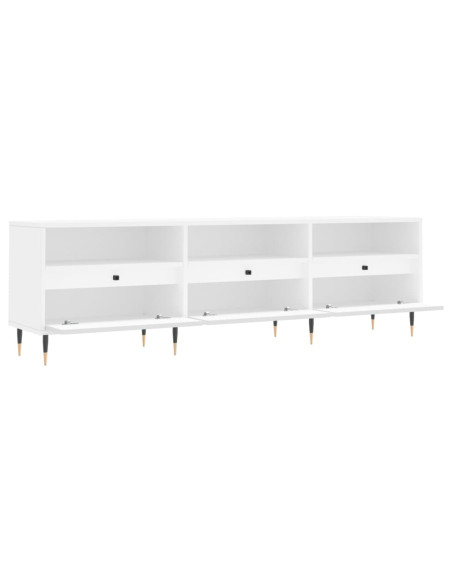 Mobile Porta TV Bianco 150x30x44,5 cm in Legno Multistrato
