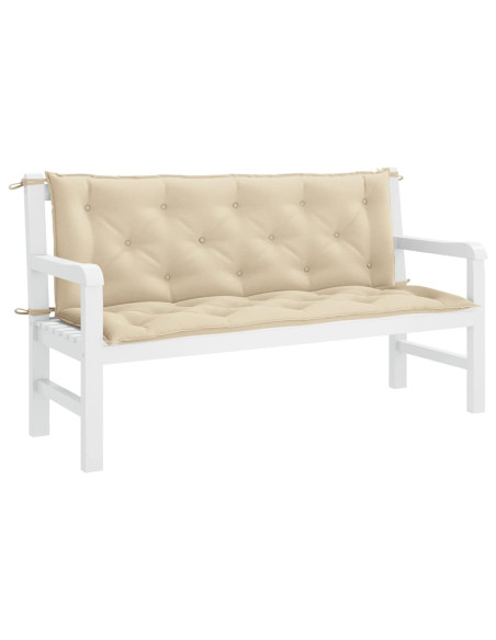 Cuscini Panca da Giardino 2pz Beige 150x50x7 cm Tessuto Oxford