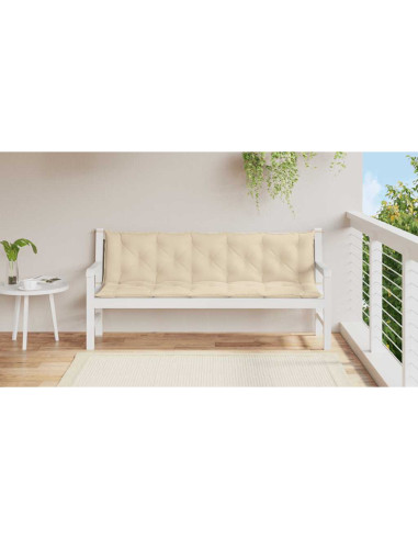 Cuscini Panca da Giardino 2pz Beige 180x50x7 cm Tessuto Oxford