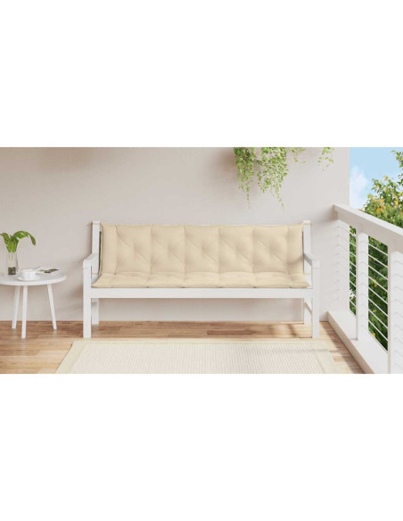 Cuscini Panca da Giardino 2pz Beige 180x50x7 cm Tessuto Oxford