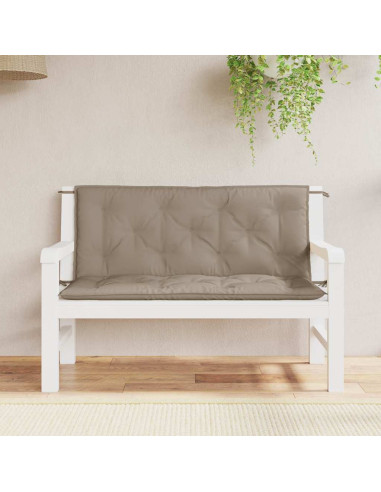 Cuscini per Panca 2 pz Tortora 120x50x7 cm in Tessuto Oxford