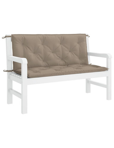 Cuscini per Panca 2 pz Tortora 120x50x7 cm in Tessuto Oxford