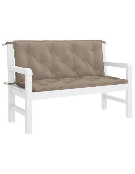 Cuscini per Panca 2 pz Tortora 120x50x7 cm in Tessuto Oxford