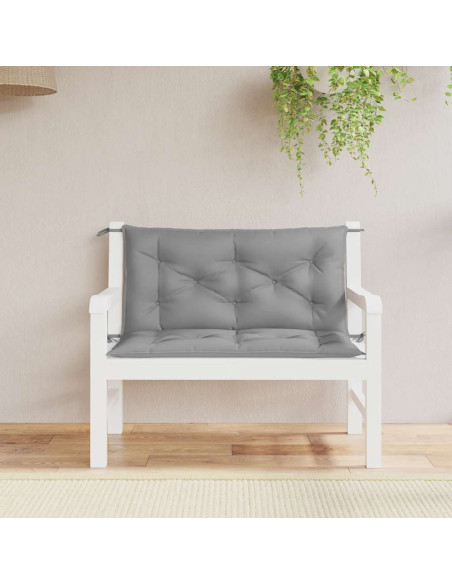 Cuscini Panca da Giardino 2pz Grigi 100x50x7cm Tessuto Oxford