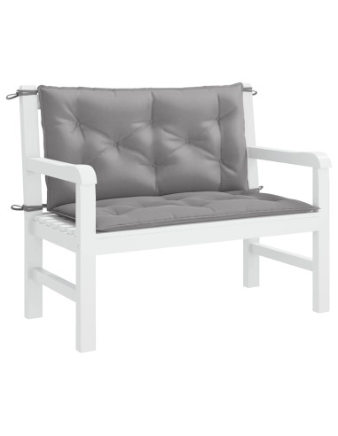 Cuscini Panca da Giardino 2pz Grigi 100x50x7cm Tessuto Oxford