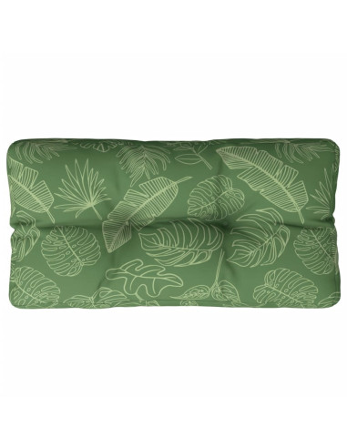 Cuscino per Pallet con Motivo a Foglie 80x40x12 cm in Tessuto