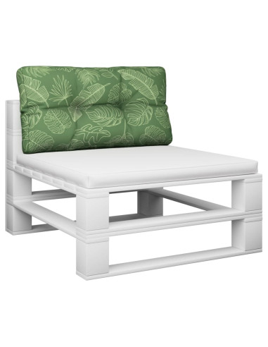 Cuscino per Pallet con Motivo a Foglie 80x40x12 cm in Tessuto