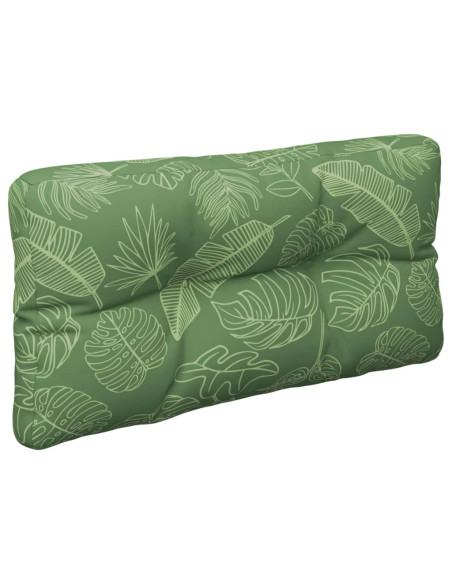 Cuscino per Pallet con Motivo a Foglie 80x40x12 cm in Tessuto