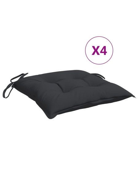 Cuscini per Sedia 4 pz Neri 40x40x7 cm in Tessuto Oxford