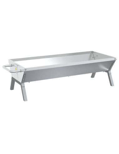 Vassoio per Barbecue Argento 118x42x30,5 cm Acciaio Inox