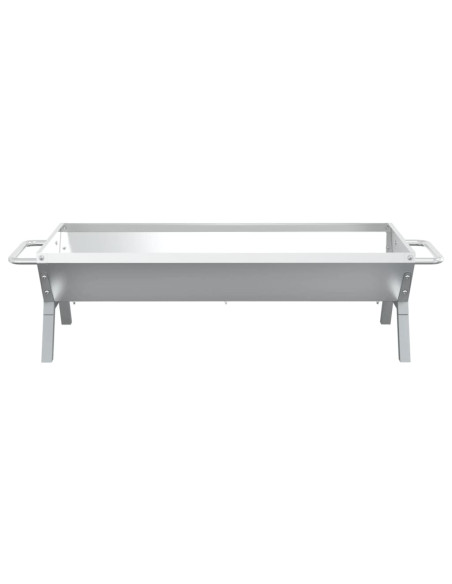 Vassoio per Barbecue Argento 118x42x30,5 cm Acciaio Inox