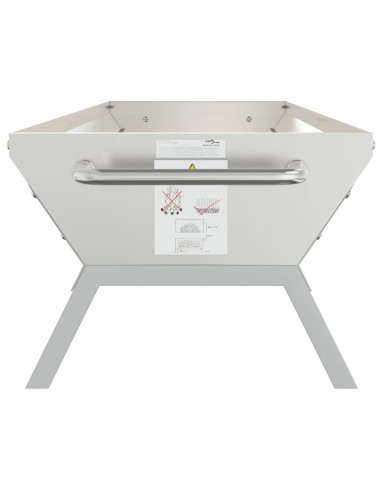 Vassoio per Barbecue Argento 118x42x30,5 cm Acciaio Inox