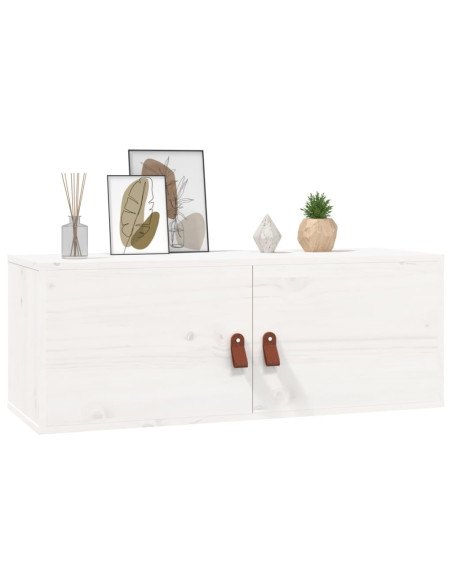 Pensili 2 pz Bianchi 80x30x30 cm in Legno Massello di Pino