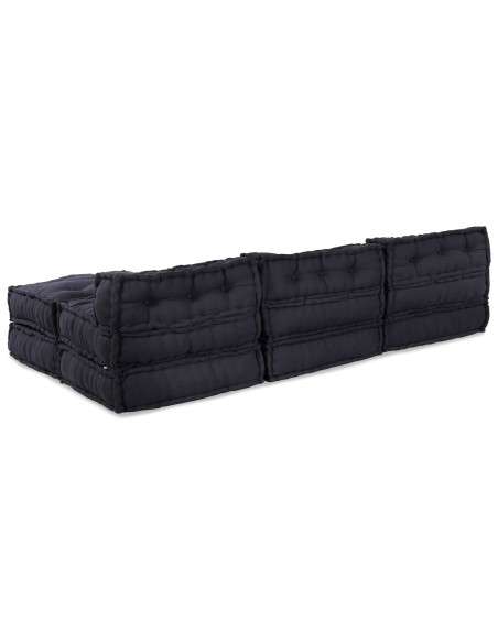 Pouf Modulari  4 pezzi in Tessuto Antracite