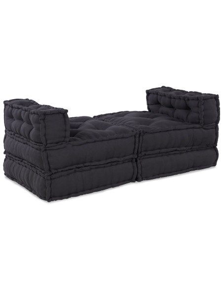 Pouf Modulari  4 pezzi in Tessuto Antracite