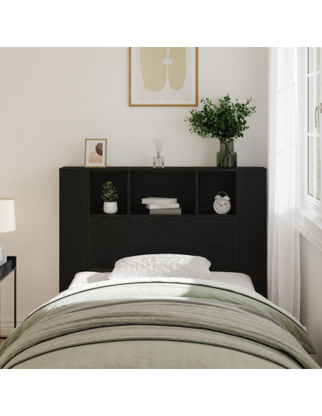 Testata Armadio  Nera Rovere 120x19x104,5 cm Legno ingegnerizzato