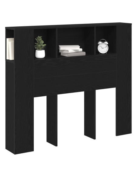 Testata Armadio  Nera Rovere 120x19x104,5 cm Legno ingegnerizzato
