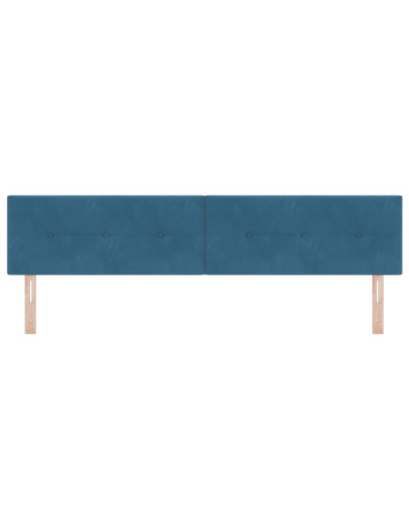 Testiera  Tappezzata con Bottoni Blu Scuro 200 cm in Velluto