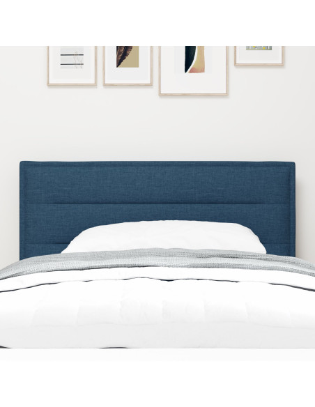 Testata letto design linee blu 90 cm in tessuto