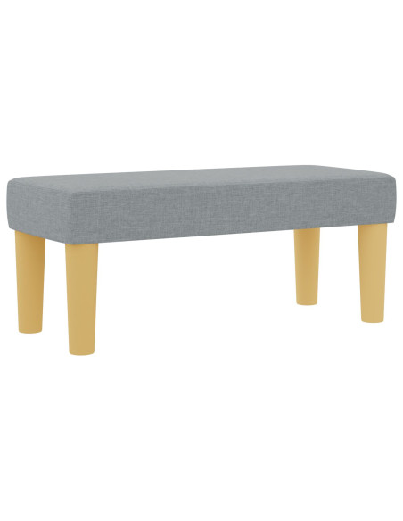 Letto Box Spring con Materasso e Panchina Grigio Chiaro 100x200 cm Tessuto