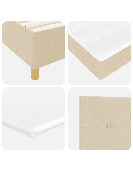Letto a Molle con Materasso e Panca Crema 90x200 cm Tessuto
