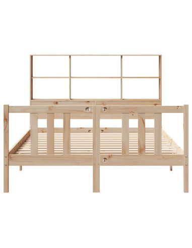 Letto Libreria senza Materasso 120x200cm Legno Massello di Pino