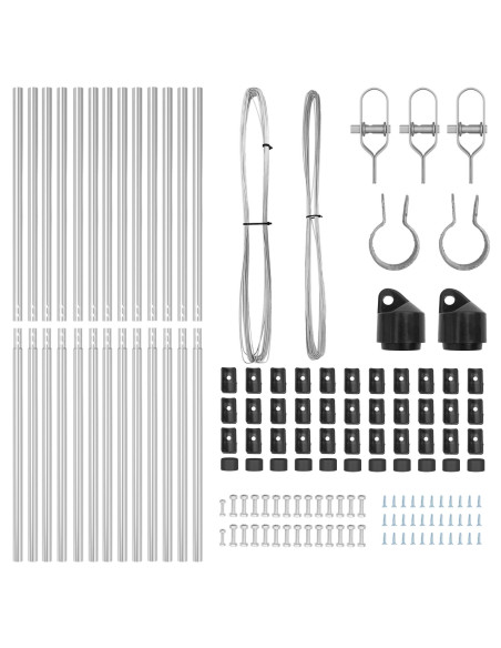 Pali per Recinzione  13 pcs Ø32 mm 210 cm Acciaio Zincato