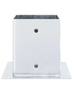 Basi per Pali Quadrate 12 pz Argento 121x121 mm Acciaio Zincato