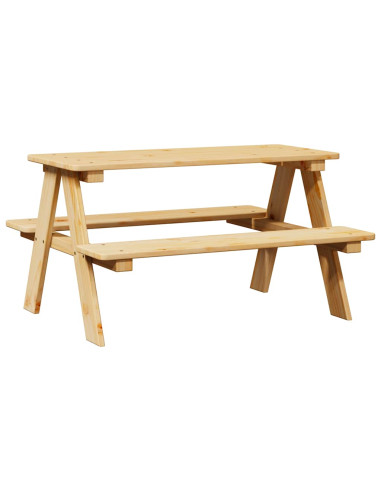 Tavolo per Bambini con Panche IRUN 90x79,5x50 cm Legno Massello