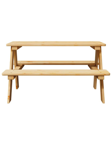 Tavolo per Bambini con Panche IRUN 90x79,5x50 cm Legno Massello