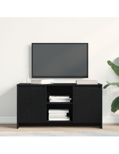 Mobile TV Rovere Nero 102 x 37,5 x 52,5 cm Legno multistrato