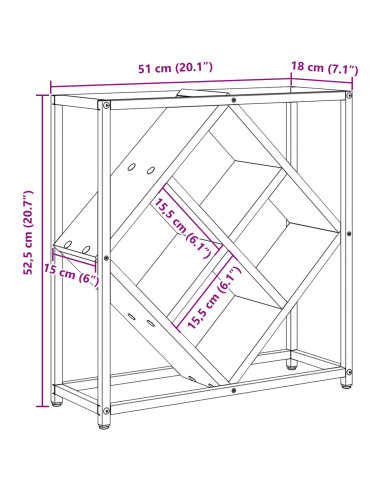 Portabottiglie Rovere Sonoma 51 x 18 x 52,5 cm