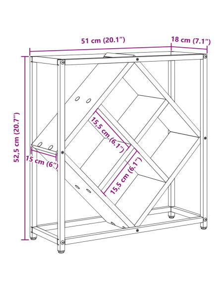 Portabottiglie Rovere Sonoma 51 x 18 x 52,5 cm
