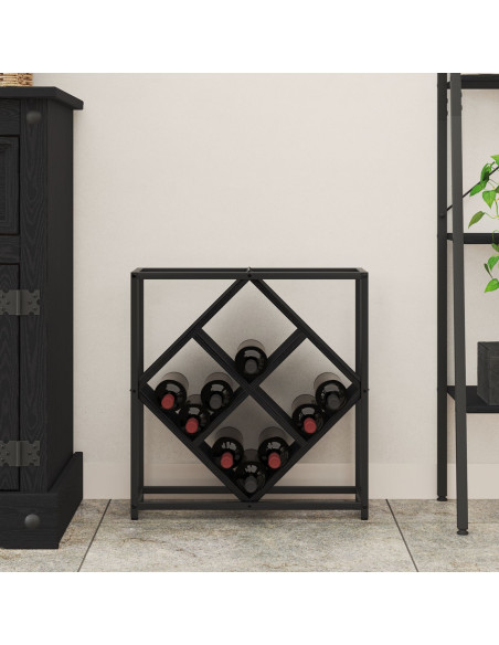 Portabottiglie Rovere Nero 51 x 18 x 52,5 cm Legno multistrato
