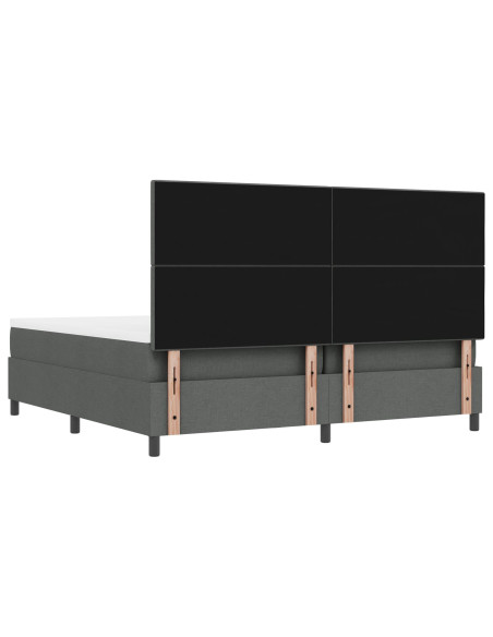Struttura Letto  con Materasso Set di 2 Grigio Tessuto