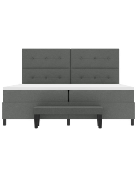 Struttura Letto  con Materasso Set di 2 Grigio Tessuto