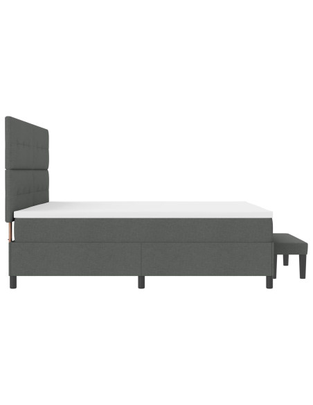 Struttura Letto  con Materasso Set di 2 Grigio Tessuto