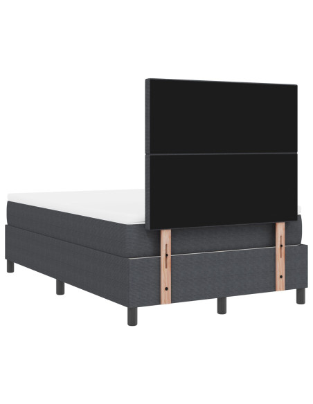 Letto Box Spring  con Materasso Grigio Scuro Tessuto in Corduroy