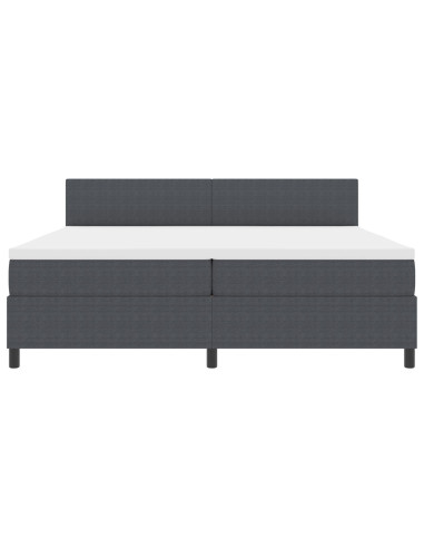 Letto a Sorgente LED Grigio Scuro e Bianco 200 x 200 cm