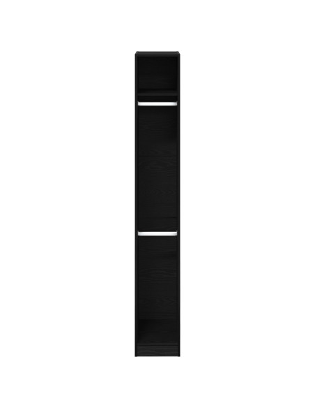 Armadio  Nero Rovere 30x50x200 cm in Legno Ingegnerizzato